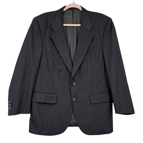 Halston Vintage Pinstripe 3-Button‎ Notched Lapel Blazer Suit Jacket Mens - Picture 1 of 12